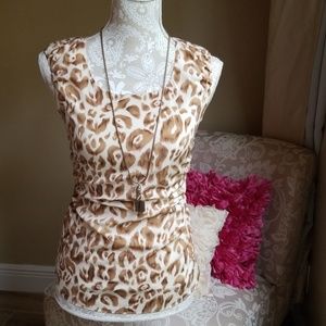 Ann Taylor sleeveless animal print top